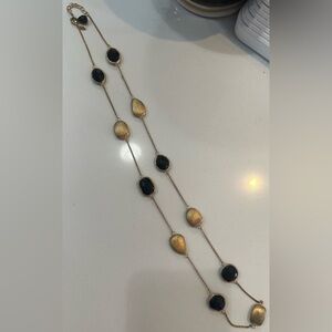 Long necklaced with black stone and gold detail